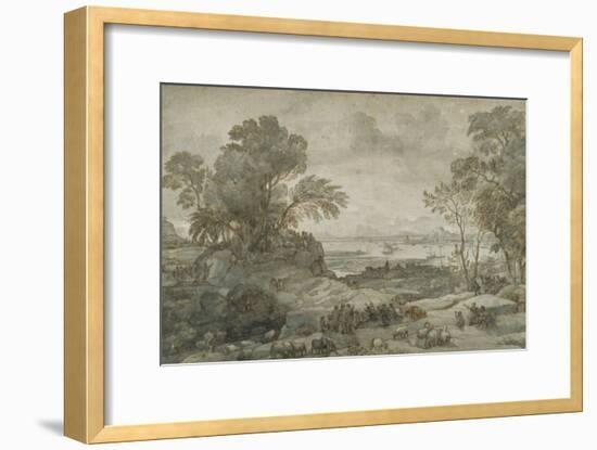 Landscape with Christ Preaching the Sermon on the Mount-Claude Lorraine-Framed Giclee Print