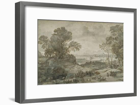 Landscape with Christ Preaching the Sermon on the Mount-Claude Lorraine-Framed Giclee Print