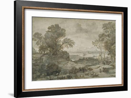 Landscape with Christ Preaching the Sermon on the Mount-Claude Lorraine-Framed Giclee Print