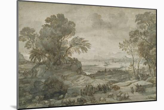 Landscape with Christ Preaching the Sermon on the Mount-Claude Lorraine-Mounted Giclee Print