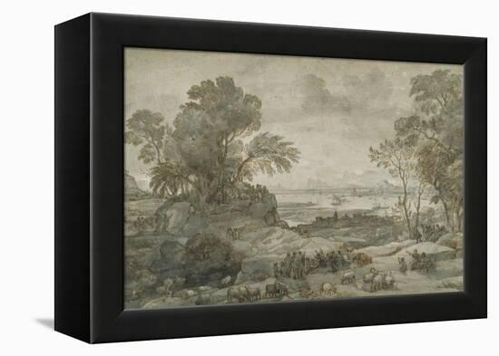 Landscape with Christ Preaching the Sermon on the Mount-Claude Lorraine-Framed Premier Image Canvas