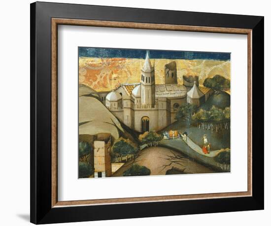 Landscape with Church, the Flight into Egypt, Verdu Retable, 1430-61, Llieda School, Detail-Jaime Ferrer-Framed Giclee Print