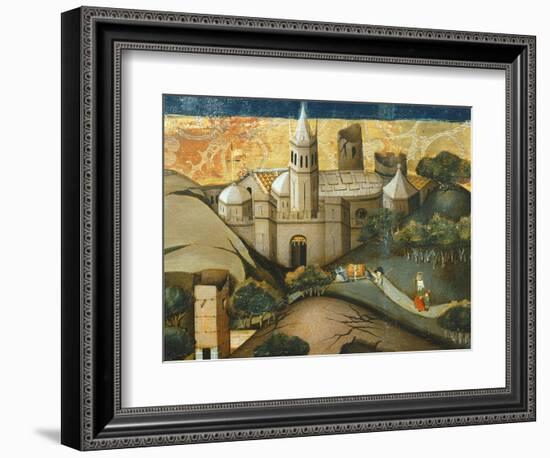 Landscape with Church, the Flight into Egypt, Verdu Retable, 1430-61, Llieda School, Detail-Jaime Ferrer-Framed Giclee Print