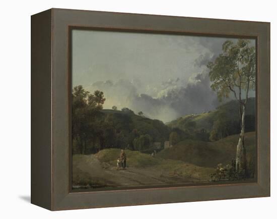 Landscape with Cottagers-George the Elder Barret-Framed Premier Image Canvas