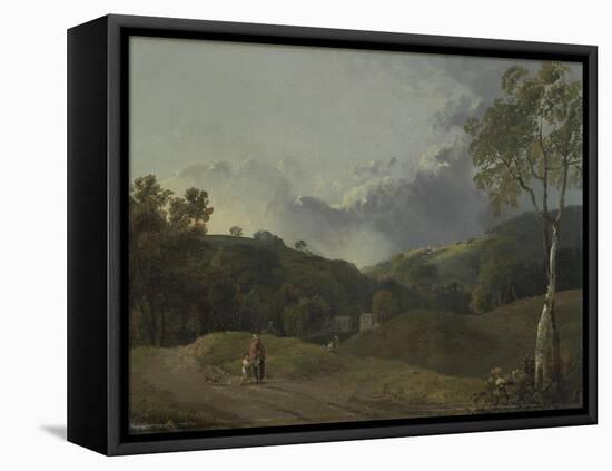 Landscape with Cottagers-George the Elder Barret-Framed Premier Image Canvas