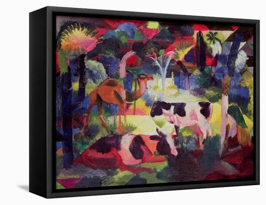 Landscape with Cows and a Camel-Auguste Macke-Framed Premier Image Canvas