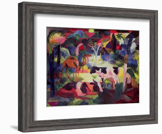 Landscape with Cows and a Camel-Auguste Macke-Framed Giclee Print