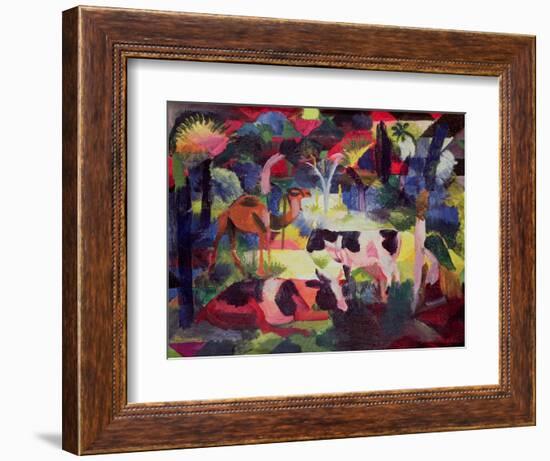 Landscape with Cows and a Camel-Auguste Macke-Framed Giclee Print