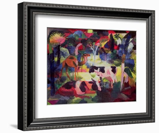 Landscape with Cows and a Camel-Auguste Macke-Framed Giclee Print