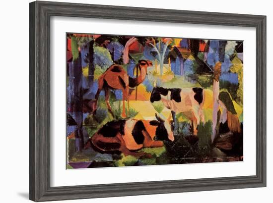 Landscape with Cows and Camels-Auguste Macke-Framed Art Print