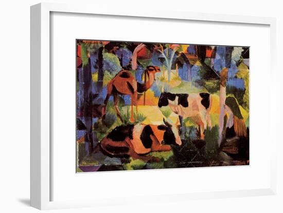 Landscape with Cows and Camels-Auguste Macke-Framed Art Print