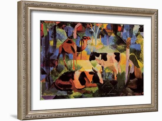 Landscape with Cows and Camels-Auguste Macke-Framed Art Print