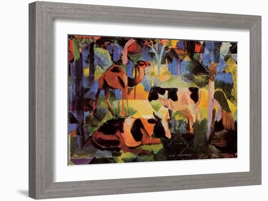 Landscape with Cows and Camels-Auguste Macke-Framed Art Print