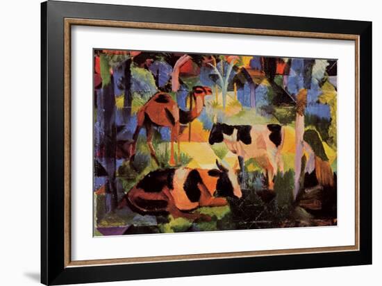 Landscape with Cows and Camels-Auguste Macke-Framed Art Print