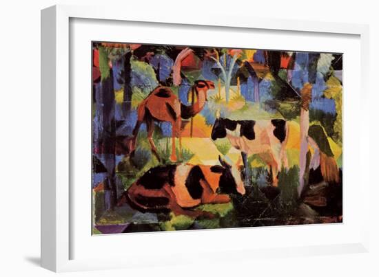 Landscape with Cows and Camels-Auguste Macke-Framed Art Print