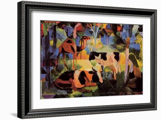 Landscape with Cows and Camels-Auguste Macke-Framed Art Print