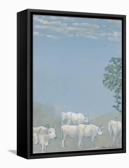 Landscape with Cows-Arthur Bowen Davies-Framed Premier Image Canvas