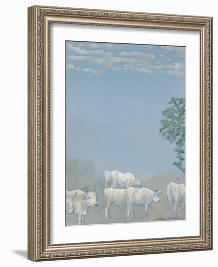 Landscape with Cows-Arthur Bowen Davies-Framed Giclee Print