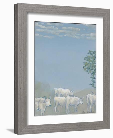 Landscape with Cows-Arthur Bowen Davies-Framed Giclee Print