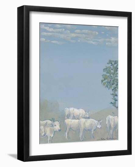 Landscape with Cows-Arthur Bowen Davies-Framed Giclee Print