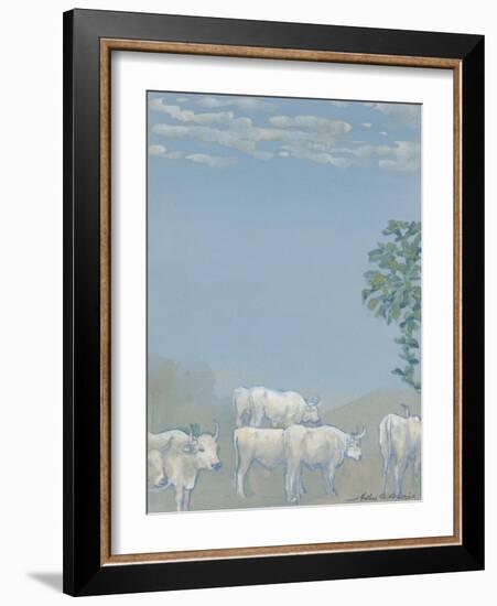 Landscape with Cows-Arthur Bowen Davies-Framed Giclee Print