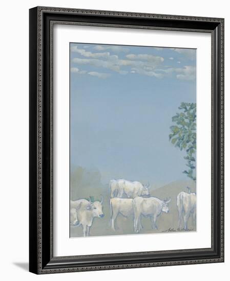 Landscape with Cows-Arthur Bowen Davies-Framed Giclee Print