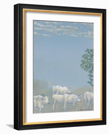 Landscape with Cows-Arthur Bowen Davies-Framed Giclee Print