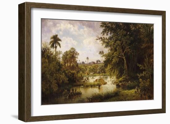 Landscape with CowsPaisaje Con Vacas, 1882-Esteban Chartrand-Framed Giclee Print