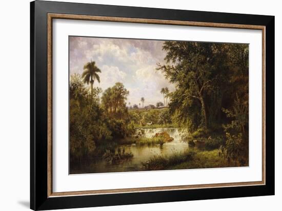 Landscape with CowsPaisaje Con Vacas, 1882-Esteban Chartrand-Framed Giclee Print