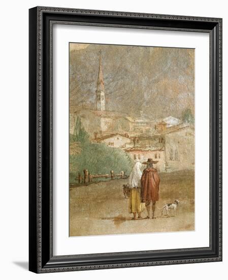 Landscape with Cupid, 1757-Giambattista Tiepolo-Framed Giclee Print