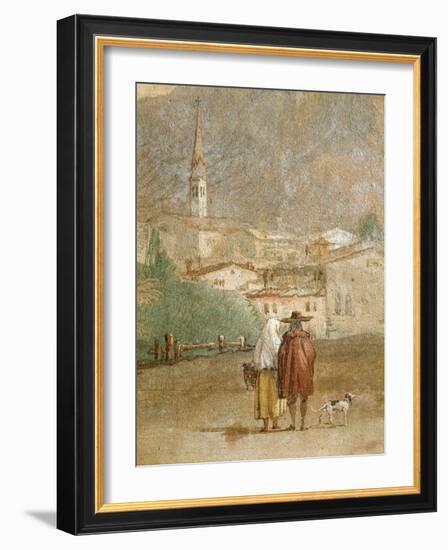 Landscape with Cupid, 1757-Giambattista Tiepolo-Framed Giclee Print