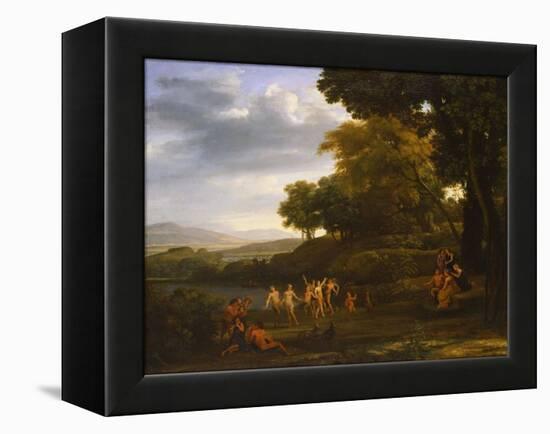 Landscape with Dancing Satyrs and Nymphs, 1646-Claude Lorraine-Framed Premier Image Canvas