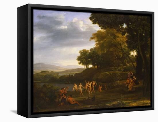 Landscape with Dancing Satyrs and Nymphs, 1646-Claude Lorraine-Framed Premier Image Canvas