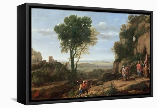 Landscape with David at the Cave of Abdullam, 1658-Claude Lorraine-Framed Premier Image Canvas