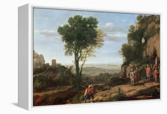 Landscape with David at the Cave of Abdullam, 1658-Claude Lorraine-Framed Premier Image Canvas