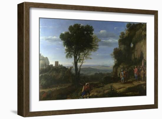 Landscape with David at the Cave of Adullam, 1658-Claude Lorraine-Framed Giclee Print
