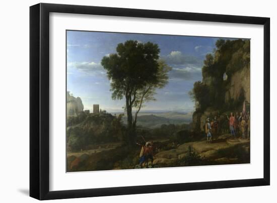 Landscape with David at the Cave of Adullam, 1658-Claude Lorraine-Framed Giclee Print