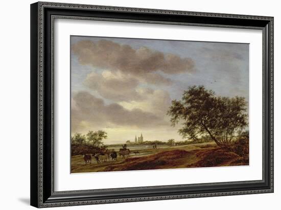 Landscape with Egmond Abbey in the Distance, 1657-Salomon van Ruisdael or Ruysdael-Framed Giclee Print