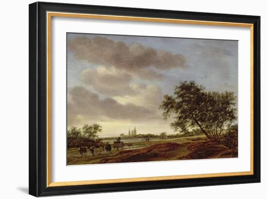 Landscape with Egmond Abbey in the Distance, 1657-Salomon van Ruisdael or Ruysdael-Framed Giclee Print