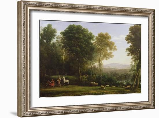 Landscape with Erminia in Discourse with the Old Man and His Sons-Claude Lorraine-Framed Giclee Print