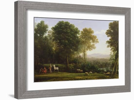 Landscape with Erminia in Discourse with the Old Man and His Sons-Claude Lorraine-Framed Giclee Print