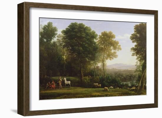 Landscape with Erminia in Discourse with the Old Man and His Sons-Claude Lorraine-Framed Giclee Print