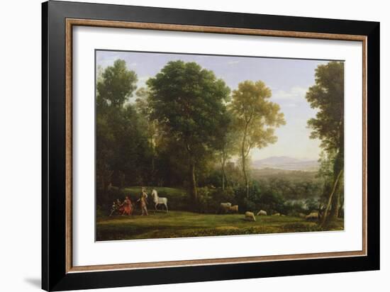 Landscape with Erminia in Discourse with the Old Man and His Sons-Claude Lorraine-Framed Giclee Print