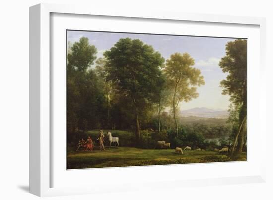 Landscape with Erminia in Discourse with the Old Man and His Sons-Claude Lorraine-Framed Giclee Print