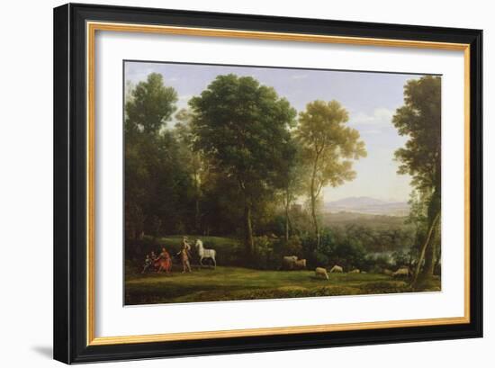 Landscape with Erminia in Discourse with the Old Man and His Sons-Claude Lorraine-Framed Giclee Print