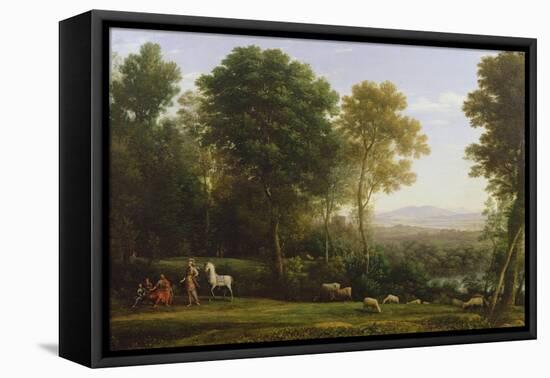 Landscape with Erminia in Discourse with the Old Man and His Sons-Claude Lorraine-Framed Premier Image Canvas