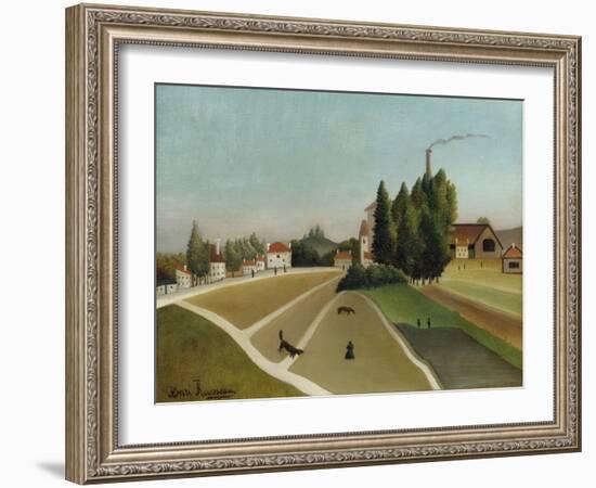 Landscape with Factory (Paysage Avec Usine), C. 1896-1906-Henri Rousseau-Framed Giclee Print