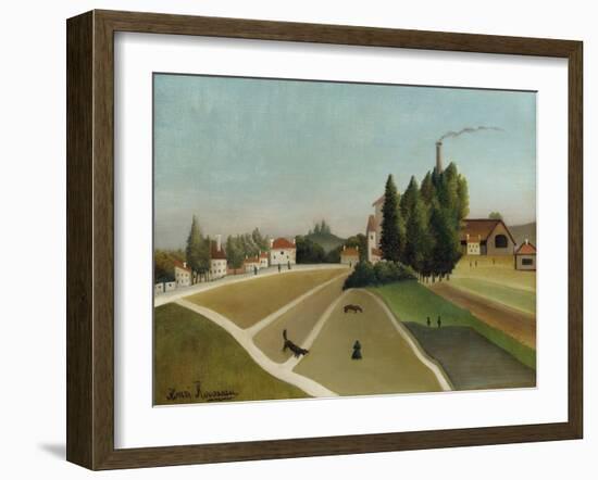 Landscape with Factory (Paysage Avec Usine), C. 1896-1906-Henri Rousseau-Framed Giclee Print