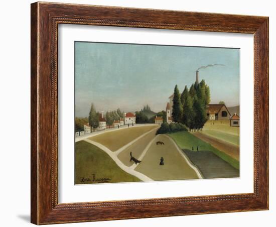 Landscape with Factory (Paysage Avec Usine), C. 1896-1906-Henri Rousseau-Framed Giclee Print