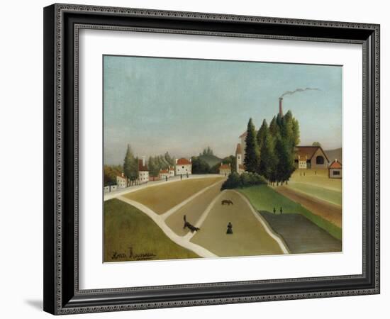 Landscape with Factory (Paysage Avec Usine), C. 1896-1906-Henri Rousseau-Framed Giclee Print